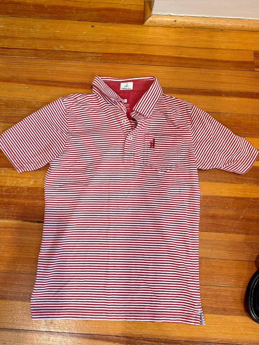 johnnie-O Red & White Striped Boys' Polo